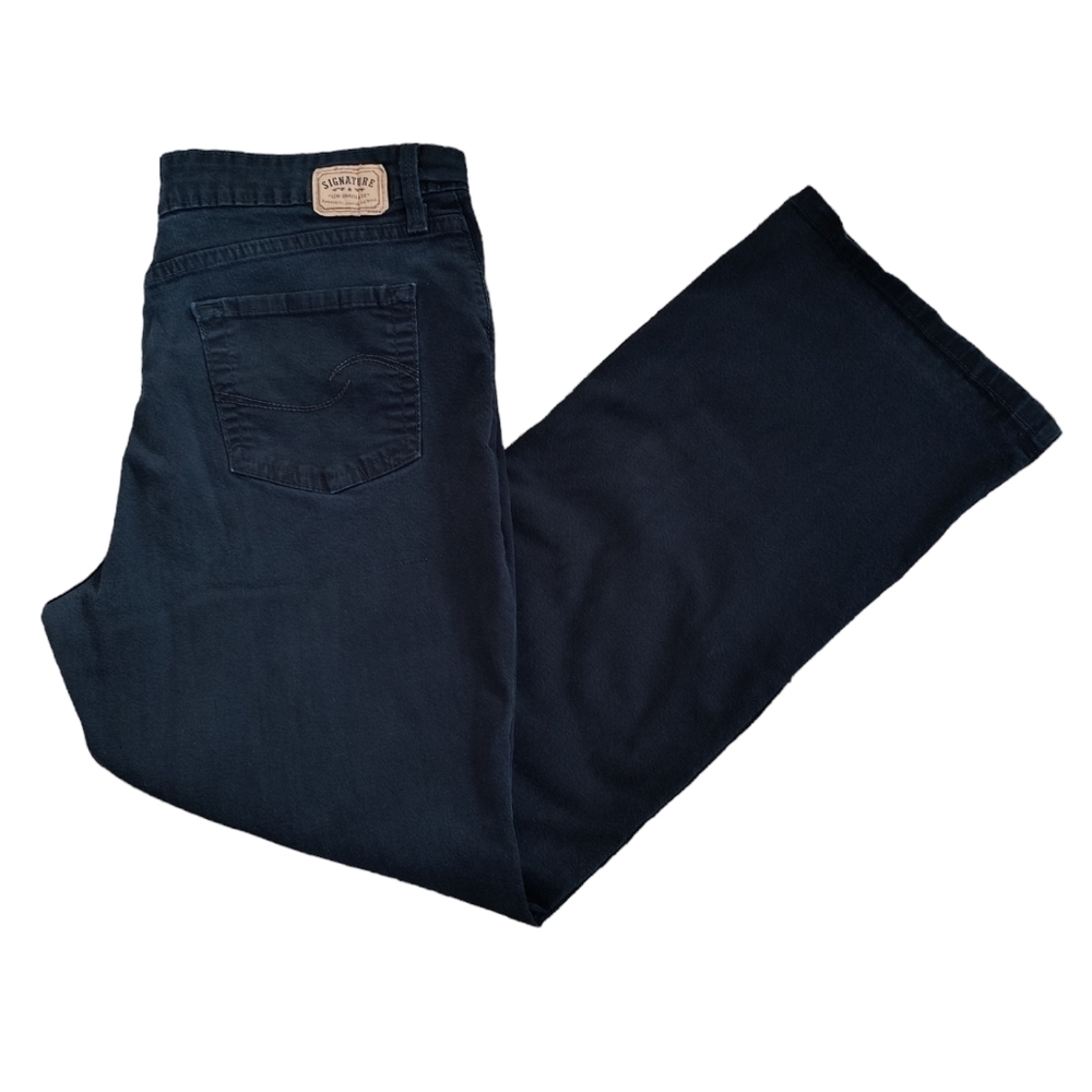 Signature by Levi Strauss Black At Waist Boot Cut Jeans Size 16